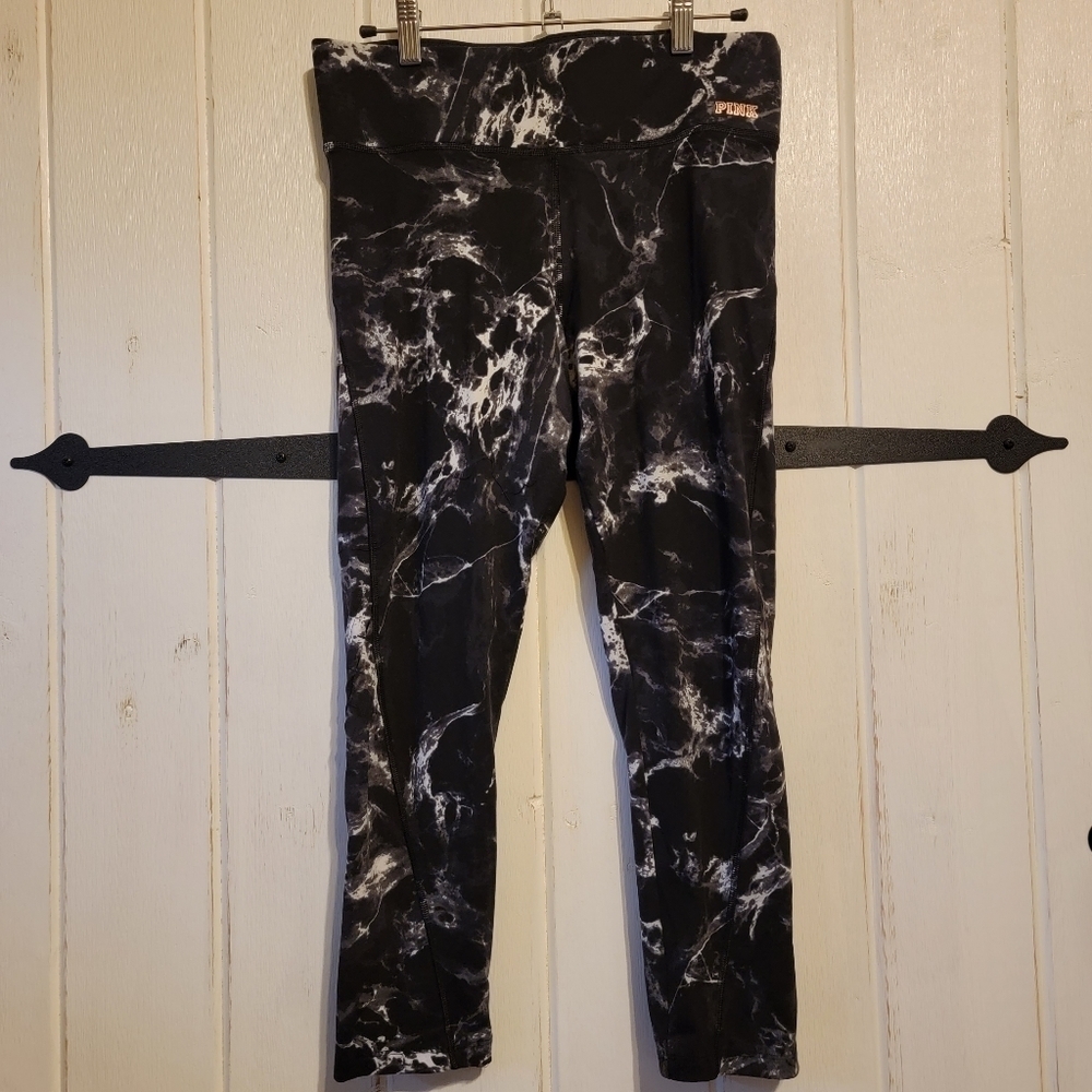 PINK Ultimate Victoria Secret Leggings Marbled Gym Athletic Size Medium